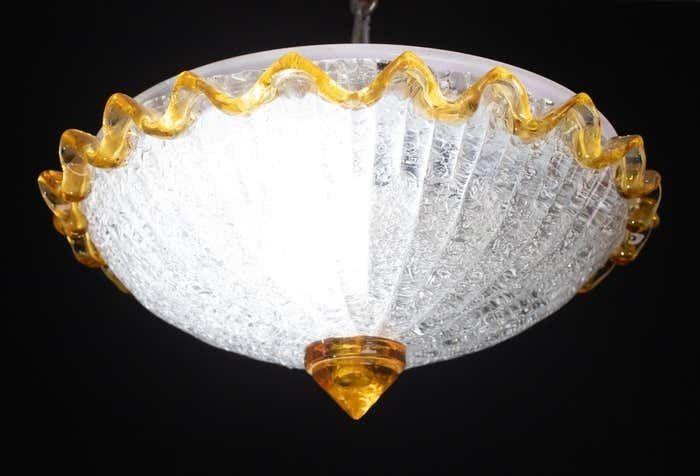 Charming Italian Orange Murano Glass Ceiling Fixture, Murano, 1960 photo Lighting