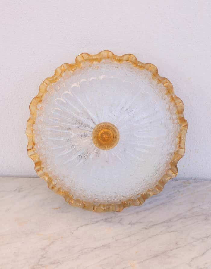 Charming Italian Orange Murano Glass Ceiling Fixture, Murano, 1960 photo vintage