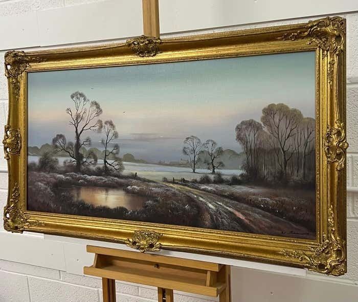 Wendy Reeves Winter Mist At A Farm In The English Countryside By 20th Century British Artist photo vinterior