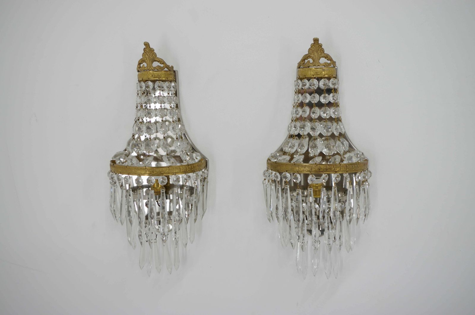Set Of Two Art Nouveau Wall Lamps, 1920, Restored