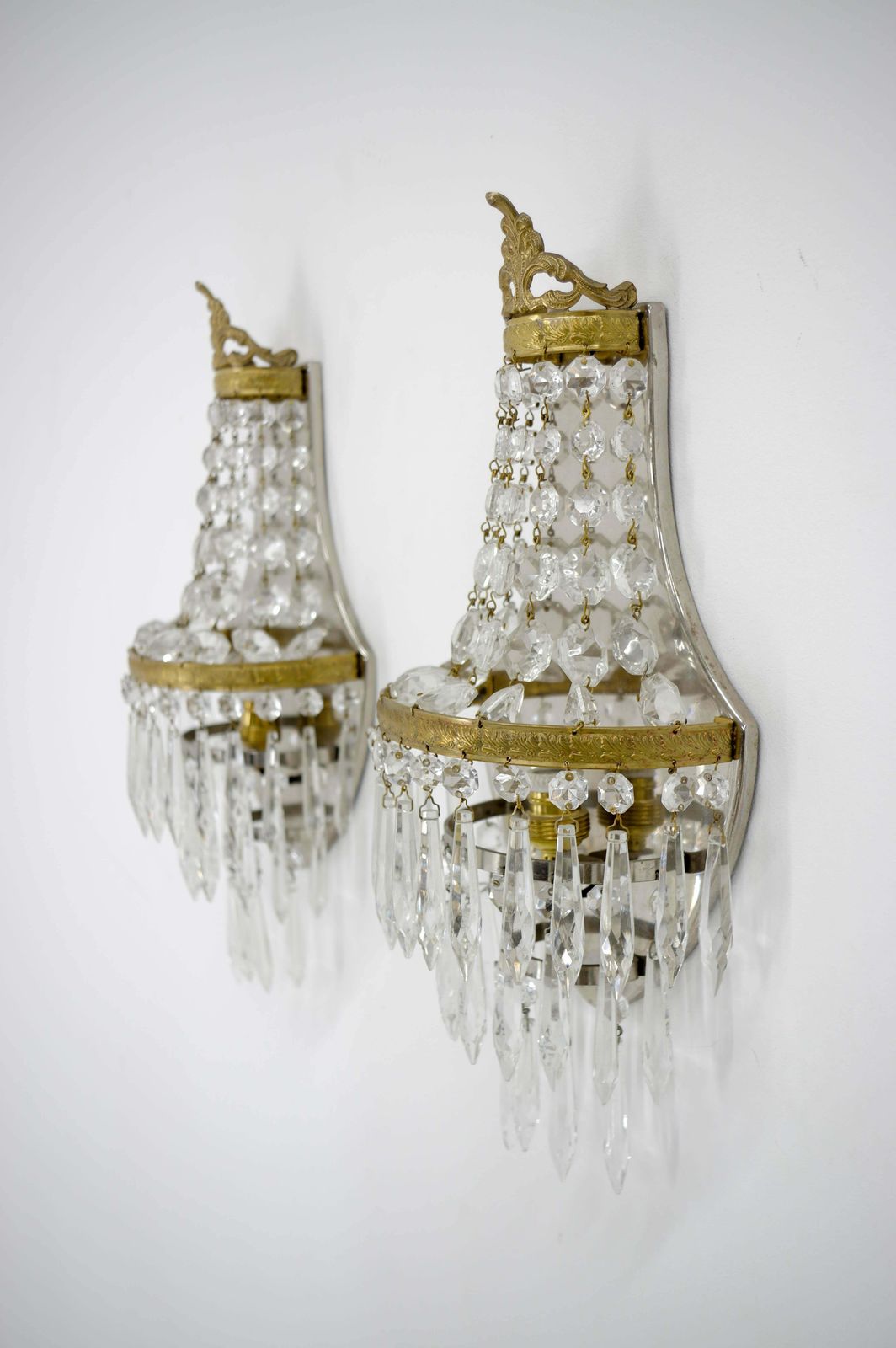 Set Of Two Art Nouveau Wall Lamps, 1920, Restored photo buy