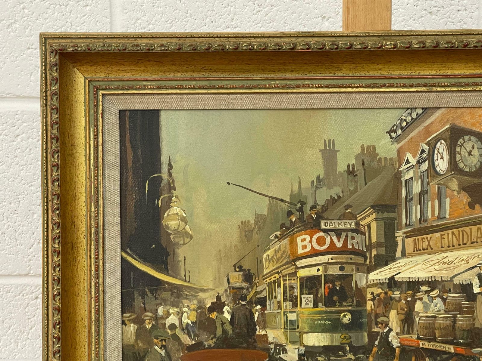 photo for sale Robert D Beattie Oil Painting Of Kingstown Dublin In 1910 By Modern Impressionist Irish Artist  1950 Circa