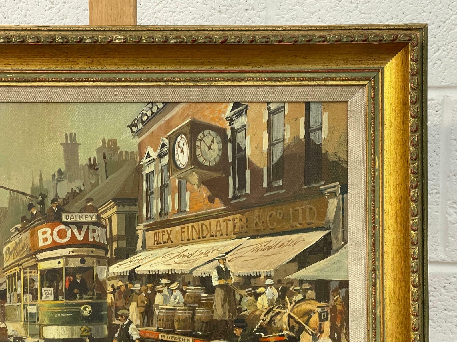 Art Robert D Beattie Oil Painting Of Kingstown Dublin In 1910 By Modern Impressionist Irish Artist  1950 Circa photo