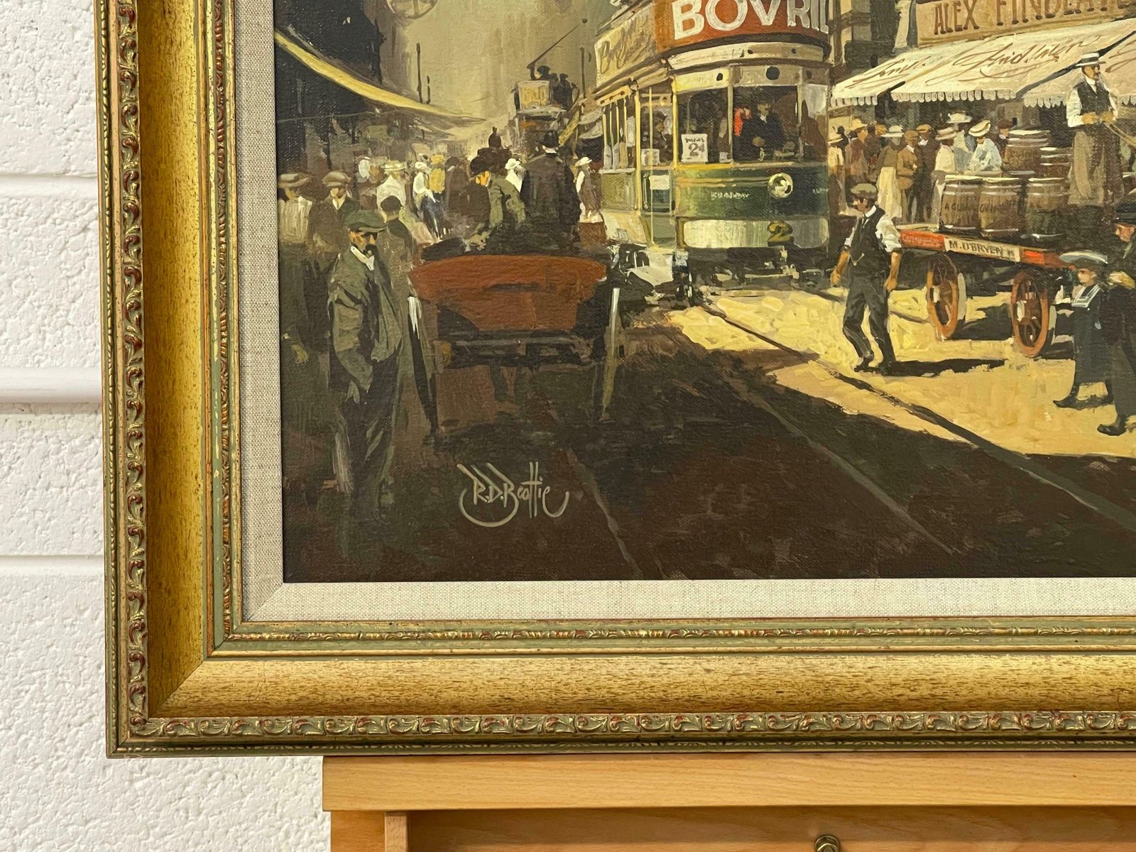 3975.0 Robert D Beattie Oil Painting Of Kingstown Dublin In 1910 By Modern Impressionist Irish Artist  1950 Circa photo