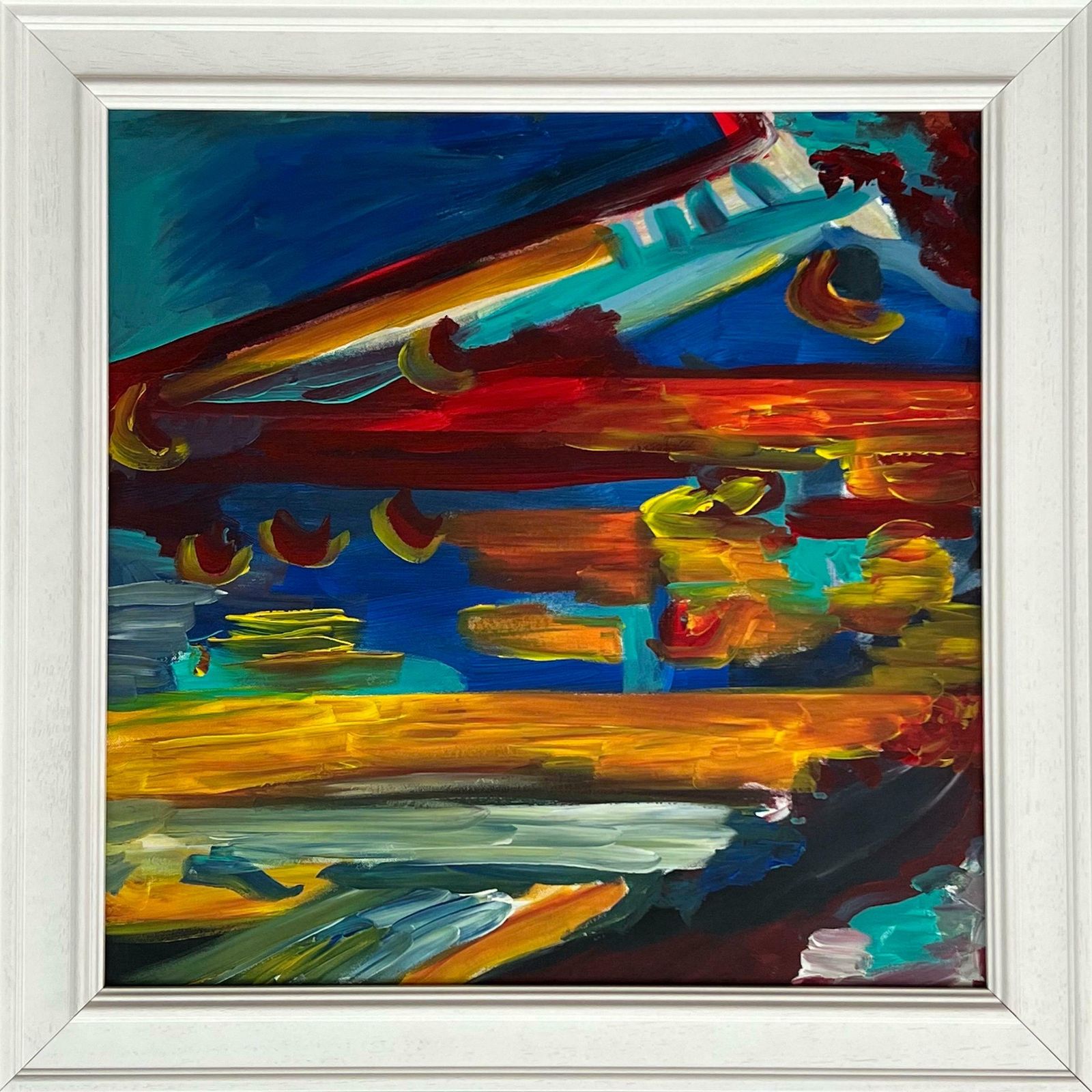 Angela Wakefield Psychedelic Abstract Landscape Painting Of Urban City Scene By British Artist 2005 photo for sale