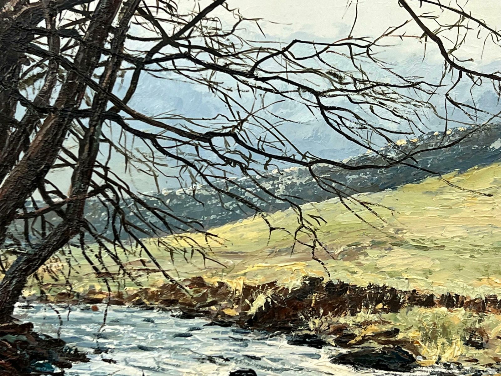Arthur Terry Blamires Oil Painting Of Tree Over A River In Yorkshire Dales By British Landscape Artist  1989 Circa photo Art