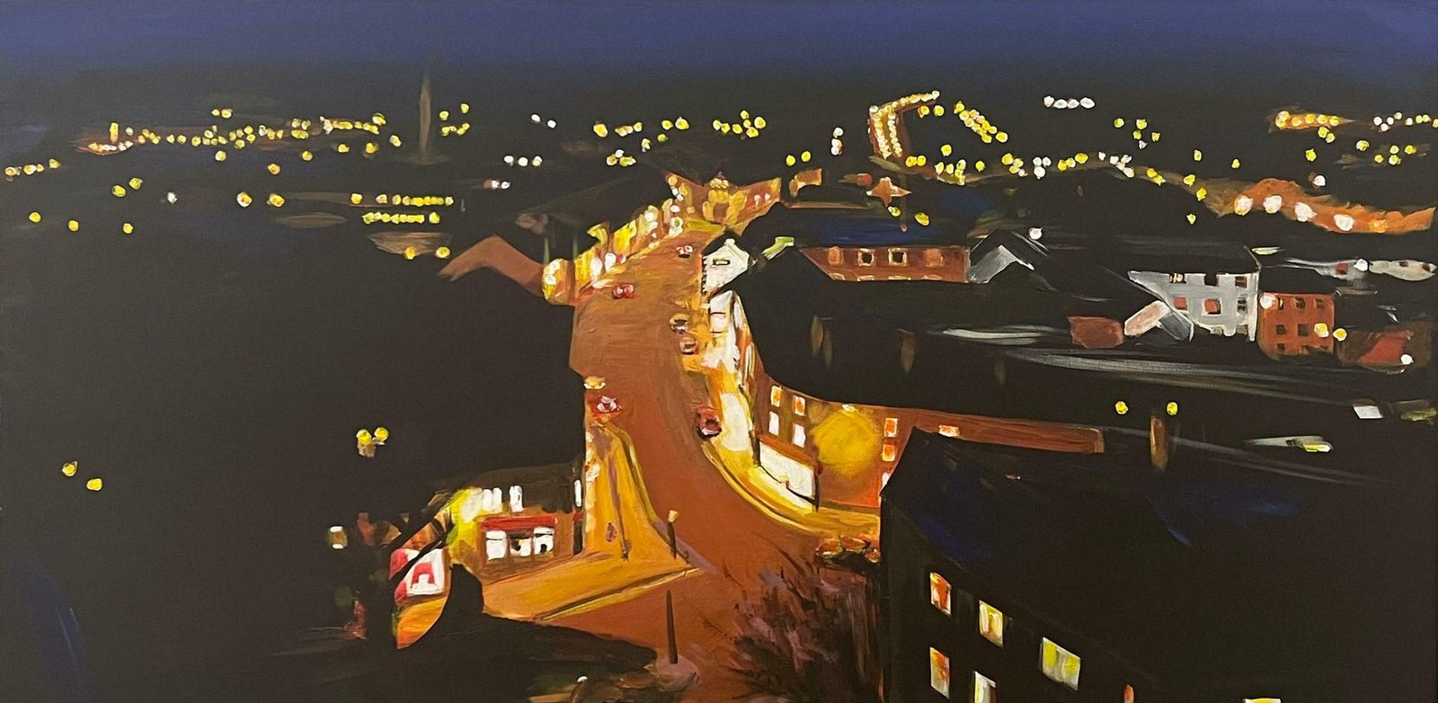 Angela Wakefield View From Clitheroe Castle In The Ribble Valley Of Lancashire By British Artist 2008