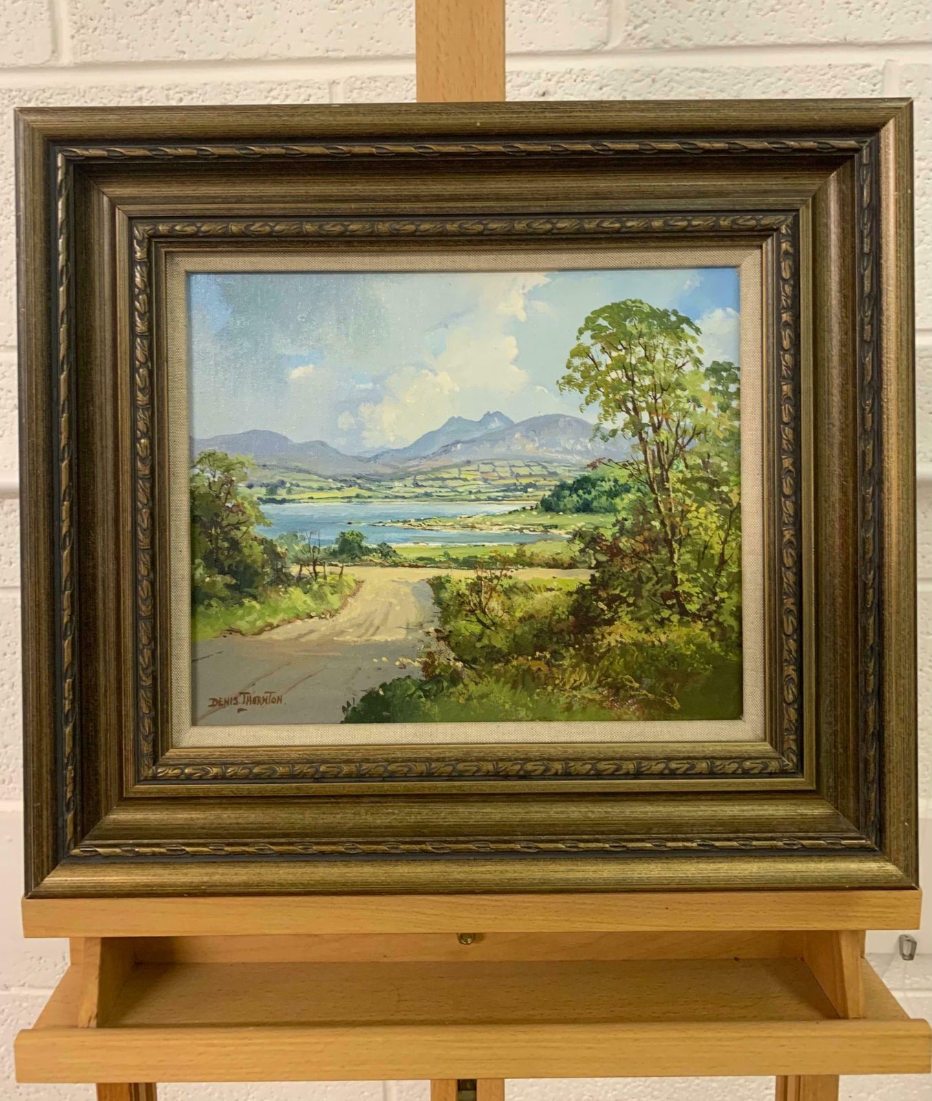 Denis Thornton Oil Painting Of Lough Island In County Down Ireland By Modern Irish Artist  1980 Circa photo for sale
