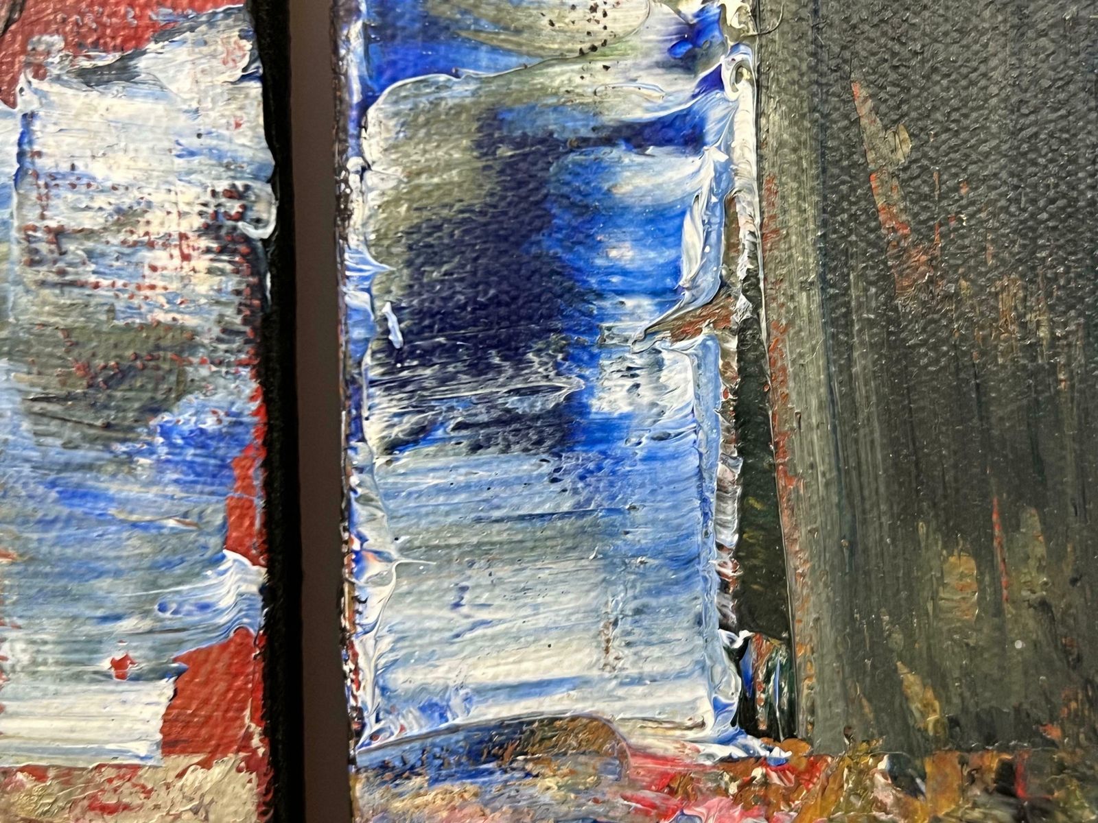 15000.0 Angela Wakefield Small Triptych Abstract Forest Trees Landscape Painting By British Urban Artist 1999 photo