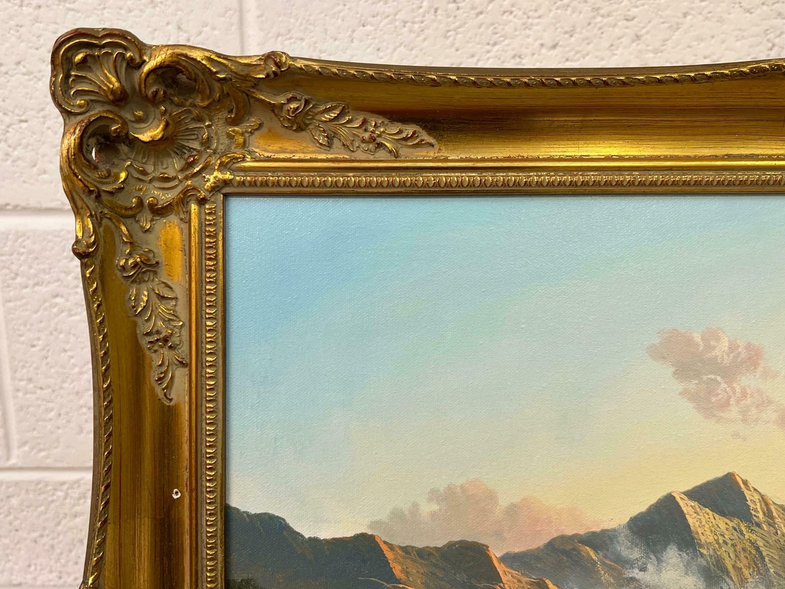 Andrew Grant Kurtis Mountain Lake Oil Painting Of A Loch In The Scottish Highlands By British Artist  1980 Circa photo vintage