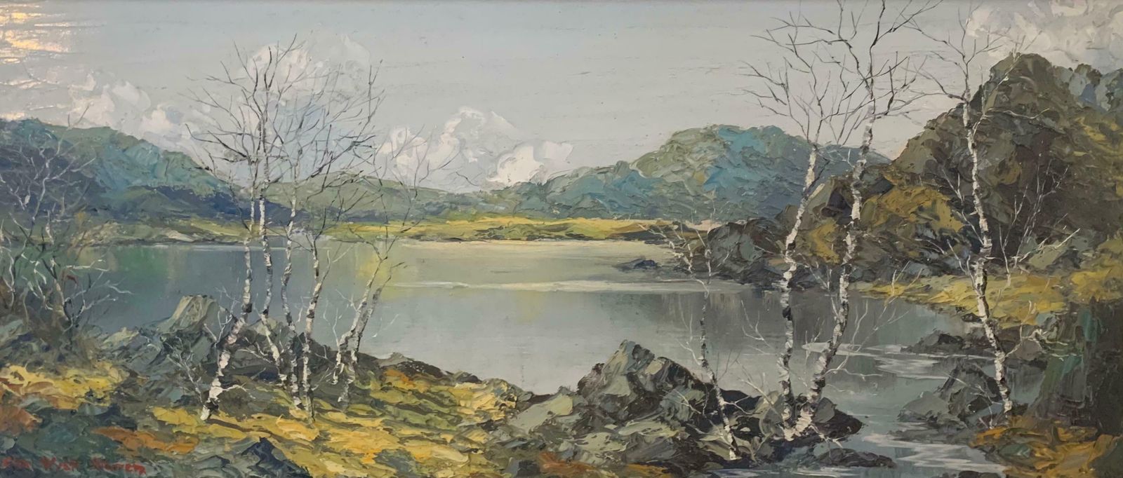 Charles Wyatt Warren Oil Painting Of Snowdon Mountains & Lakes In Wales By Modern British Artist  1975 Circa photo 1688.0