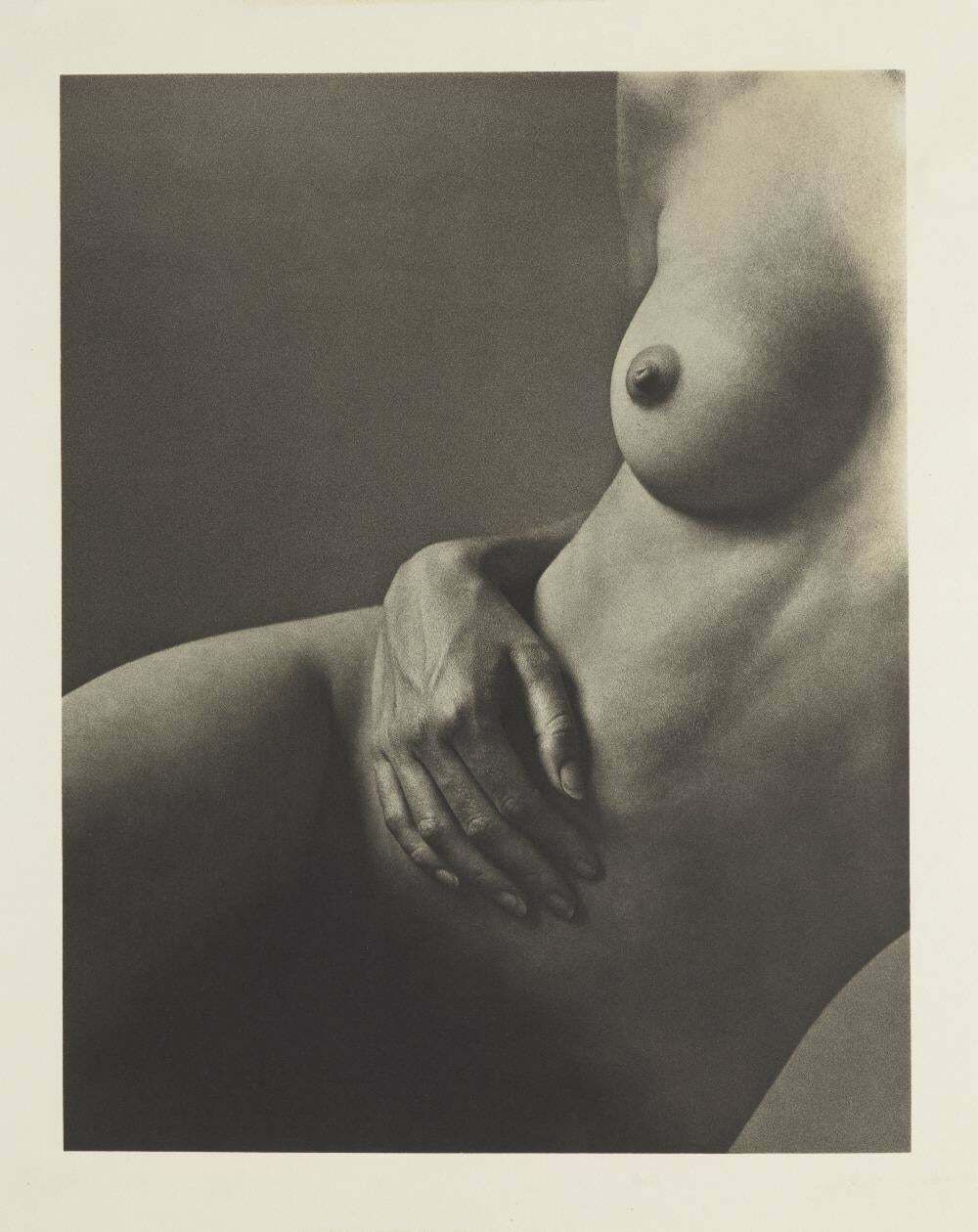 Malcolm Pasley Nude Figure Breast & Hand Platinum Palladium Print On Wove By British Artist  1994 photo Art