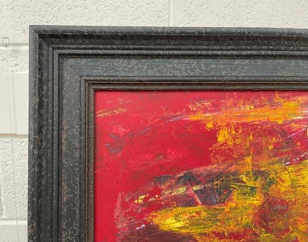 Angela Wakefield Abstract Blue Orange & Red Lake Sunset Landscape By Contemporary British Artist  2000 photo buy