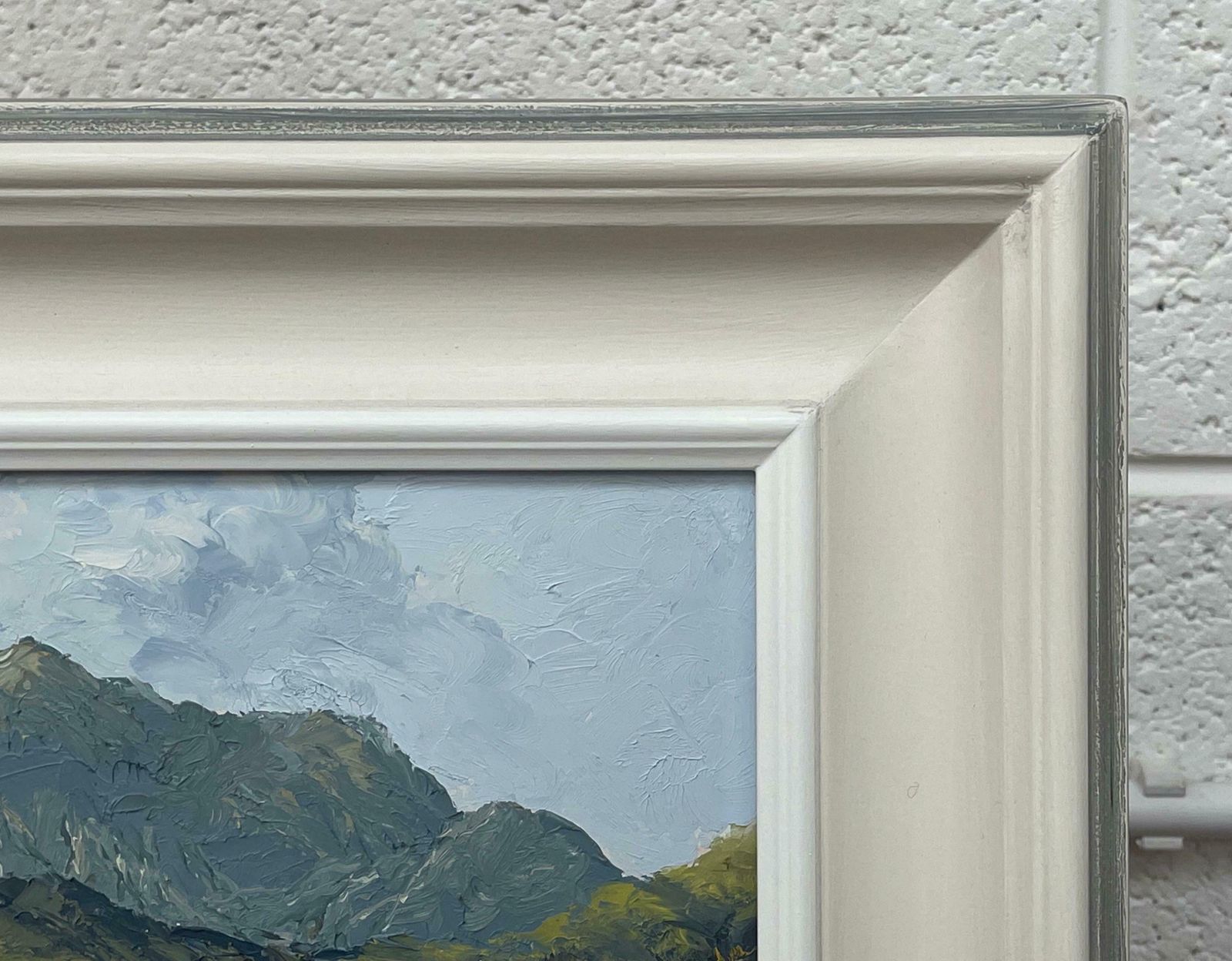 photo furniture Charles Wyatt Warren Mountain Lake Landscape Impasto Oil Painting By 20th Century British Artist  Mid 20th Century