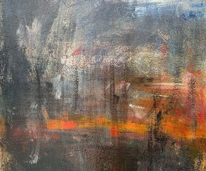 Angela Wakefield Triptych Abstract Forest Trees Landscape Painting By British Urban Artist 1999 photo vinterior
