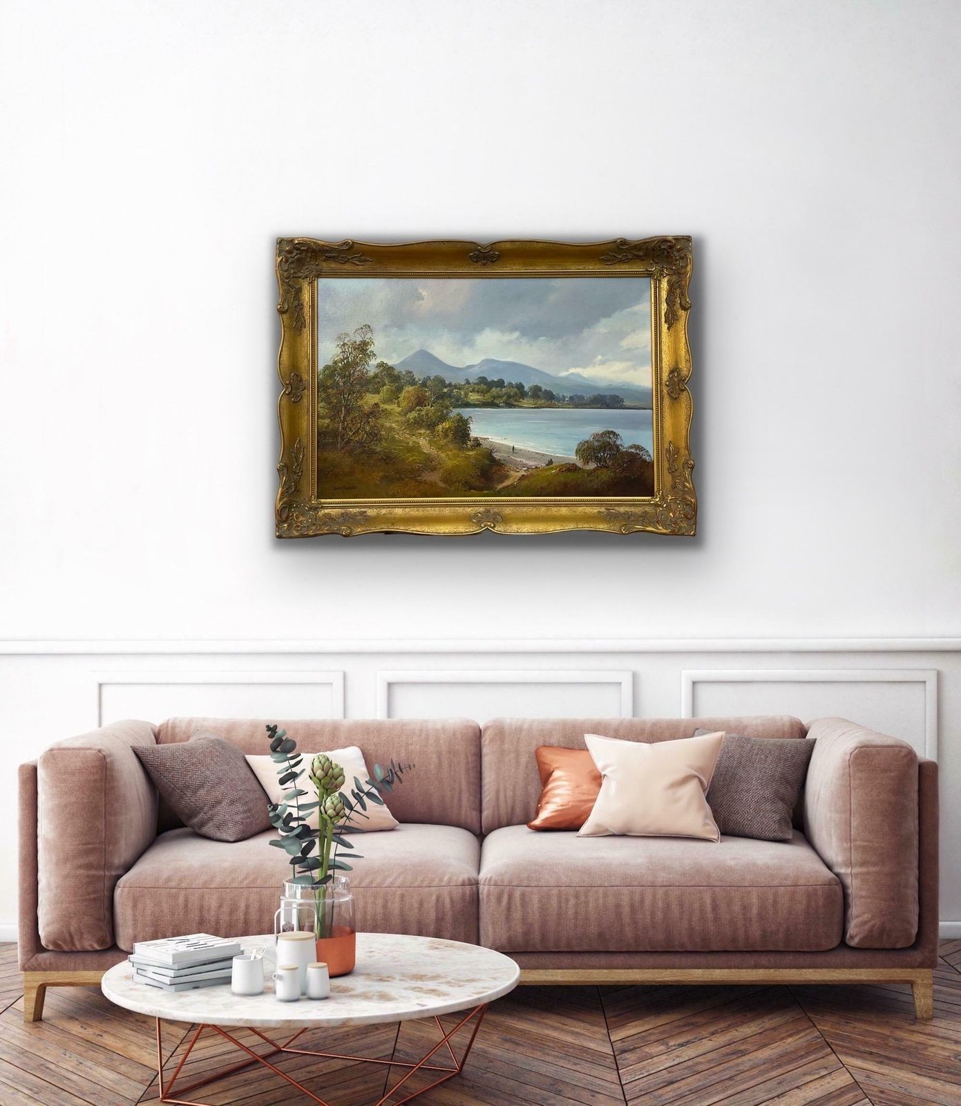 Denis Thornton Original Post War Painting Of Mournes From Duldrum Ireland By Modern Artist  1980 Circa photo Art