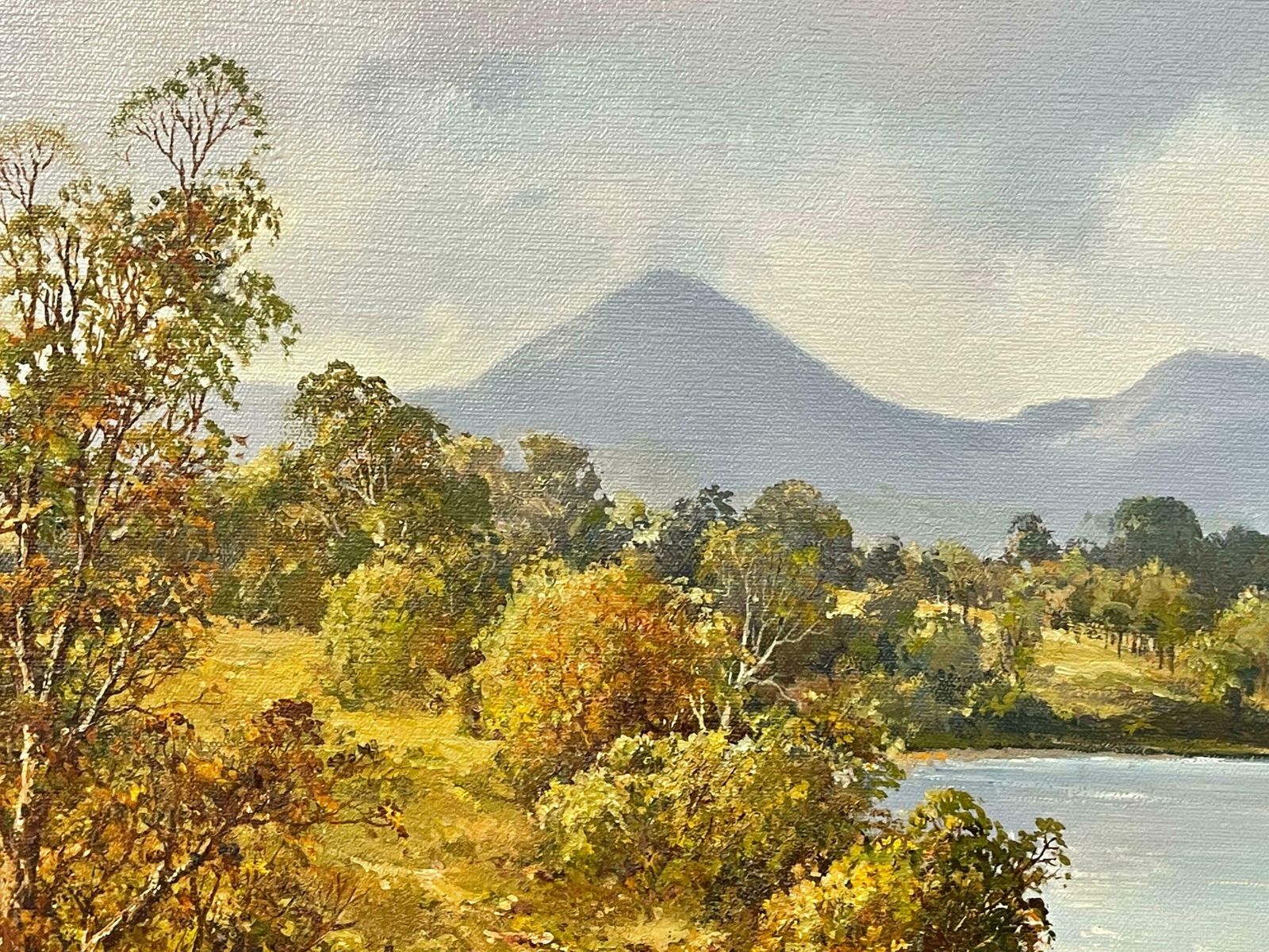 photo vintage Denis Thornton Original Post War Painting Of Mournes From Duldrum Ireland By Modern Artist  1980 Circa