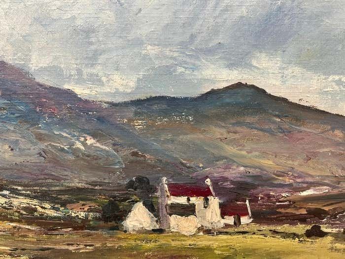 Art Denis Thornton Original Post War Oil Painting Of Stormy Day In Kerry Ireland By Irish Artist 1980 Circa photo