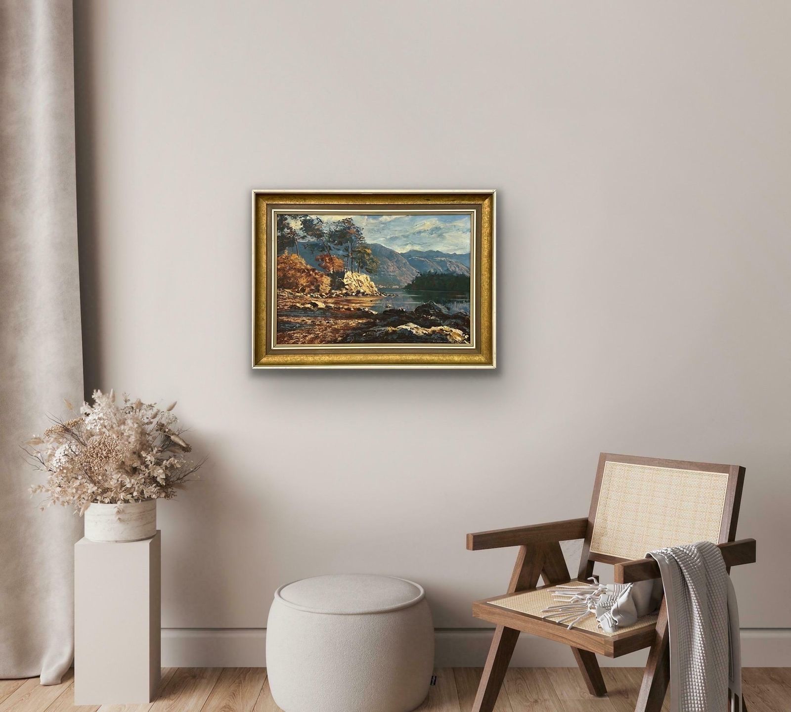 Arthur Terry Blamires Oil Painting Of Derwent Water English Lake District By British Landscape Artist 1989 photo 2250.0