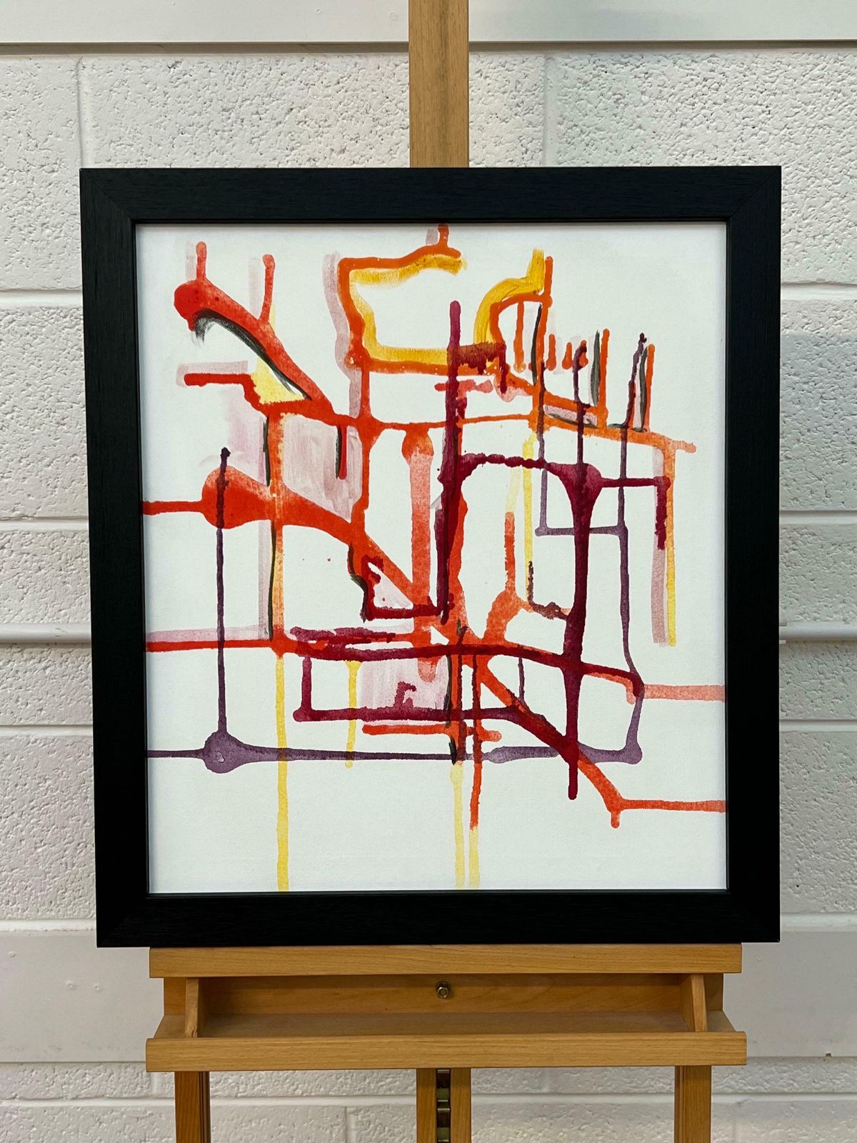 Angela Wakefield Early Abstract Art Purple Orange & Yellow On White Background By British Artist 2004 photo vinterior