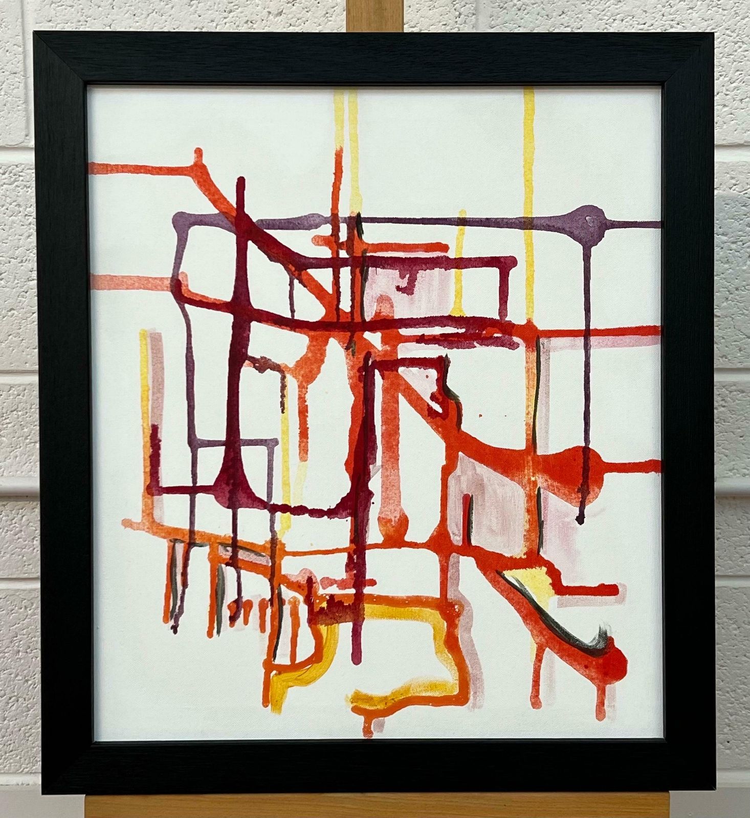 Angela Wakefield Early Abstract Art Purple Orange & Yellow On White Background By British Artist 2004 photo buy