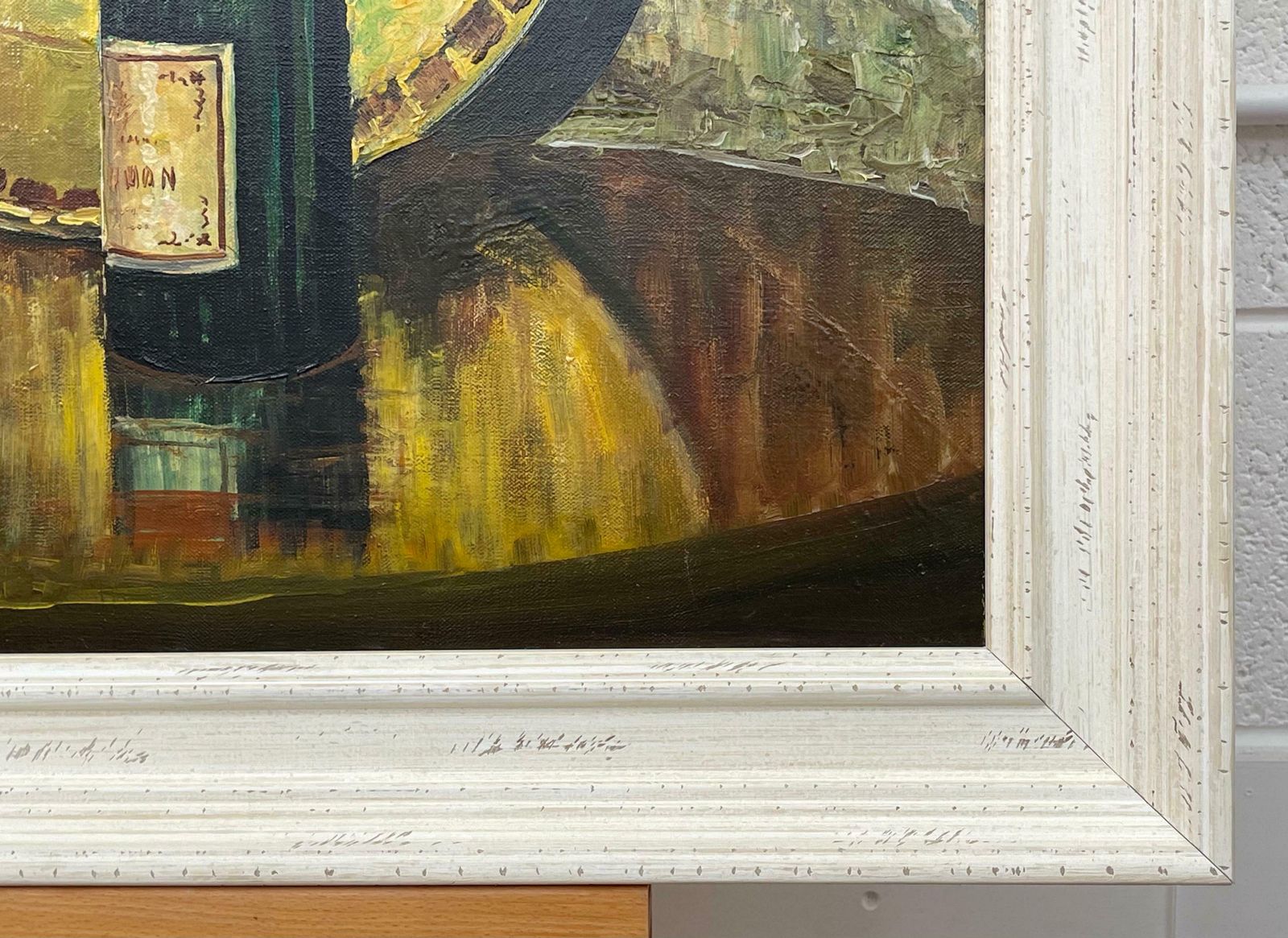photo for sale William Henry Burns Champagne Bottle With Grapes Still Life Oil Painting By 20th Century Artist  1985 Circa