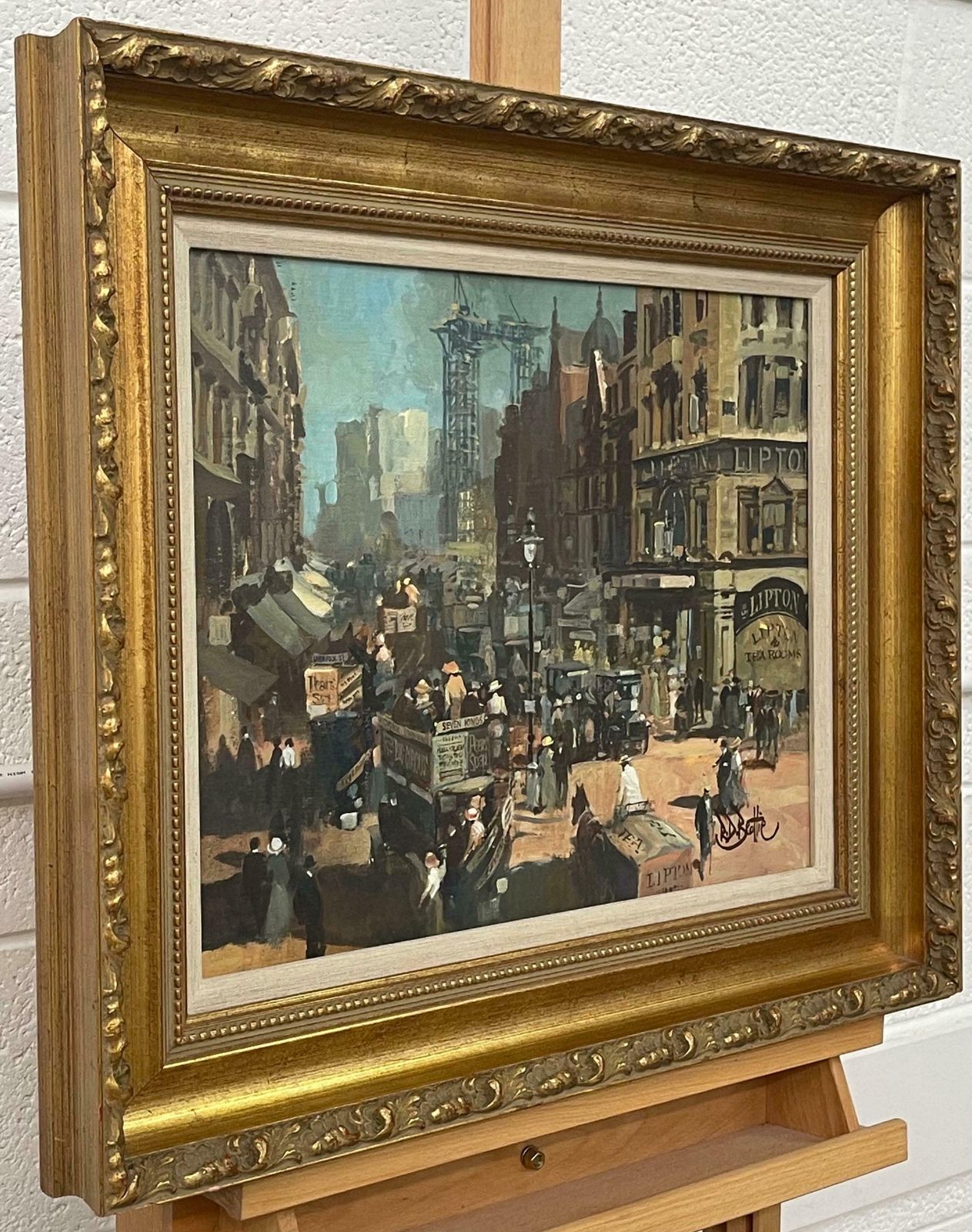Robert D Beattie Oil Painting Of High Holborn London In 1910 By Modern Impressionist Irish Artist  1950 Circa photo Art