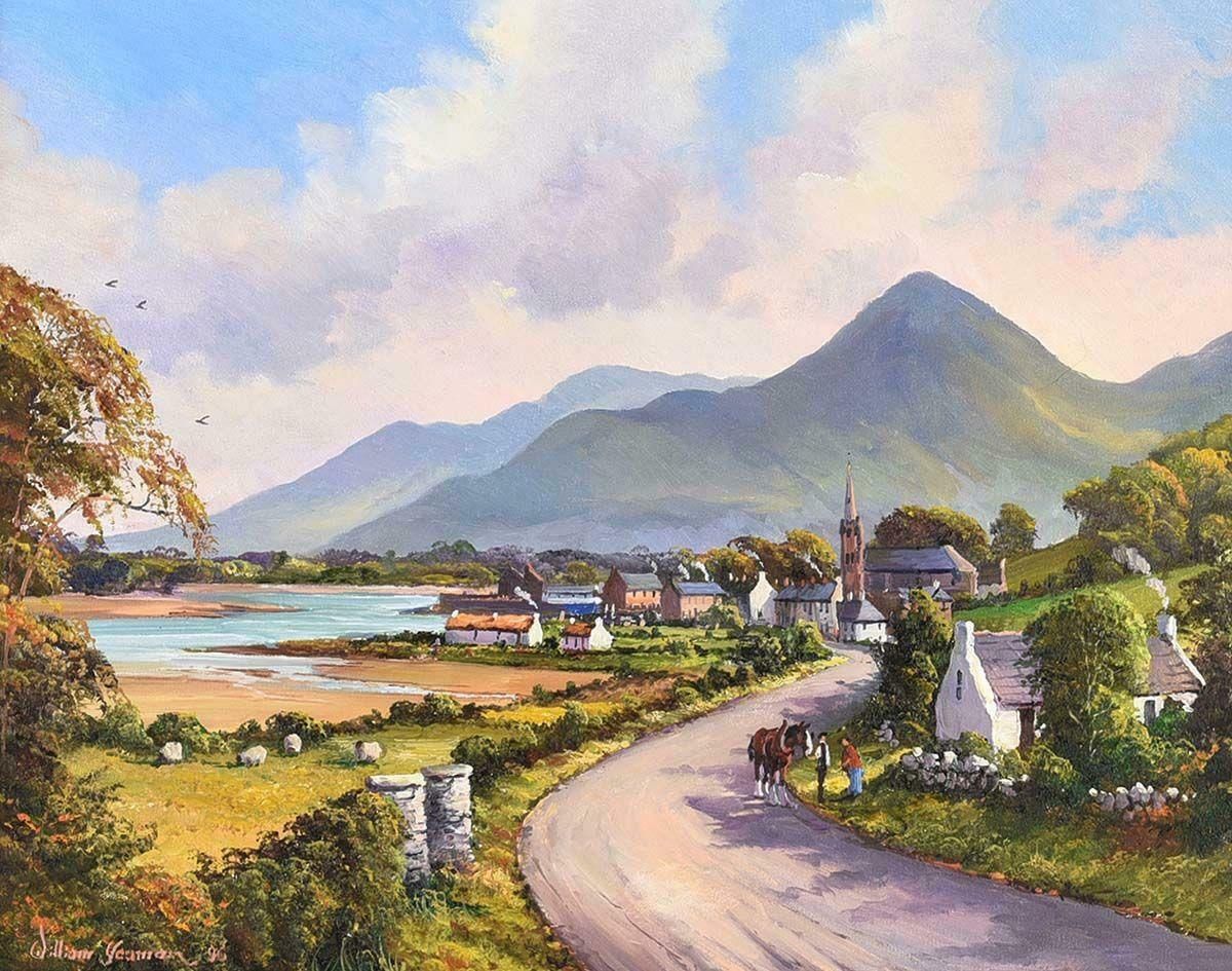 William Yeaman Figures On The Road To Dundrum Ireland In The Irish Mountain Landscape 1996 photo 1950.0