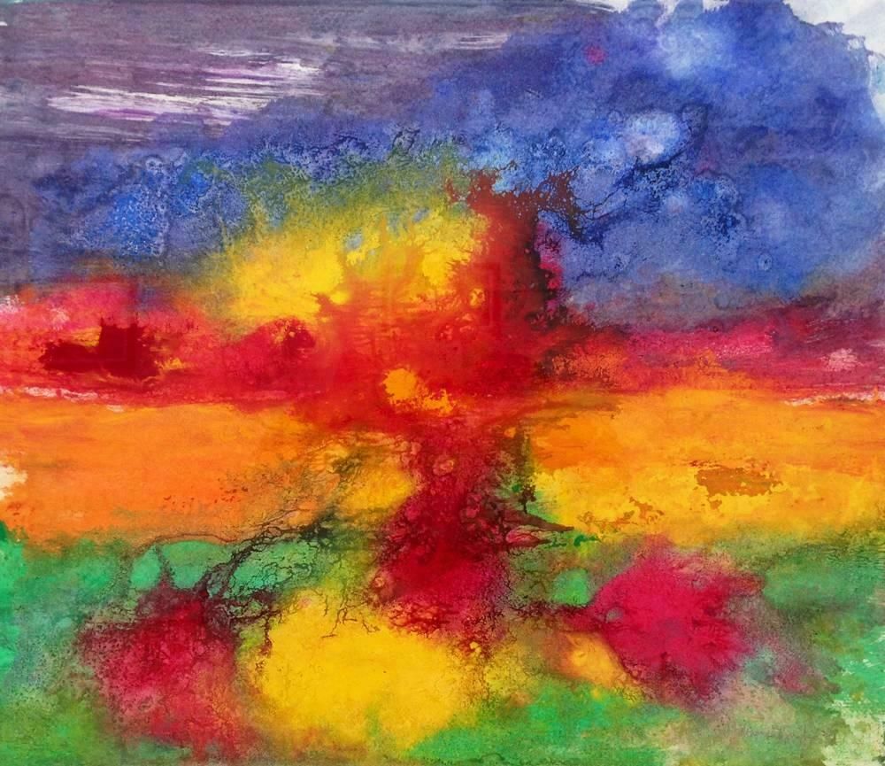 Margaret Francis Abstract 36 Colourful Painting From British Artist  1991 Circa