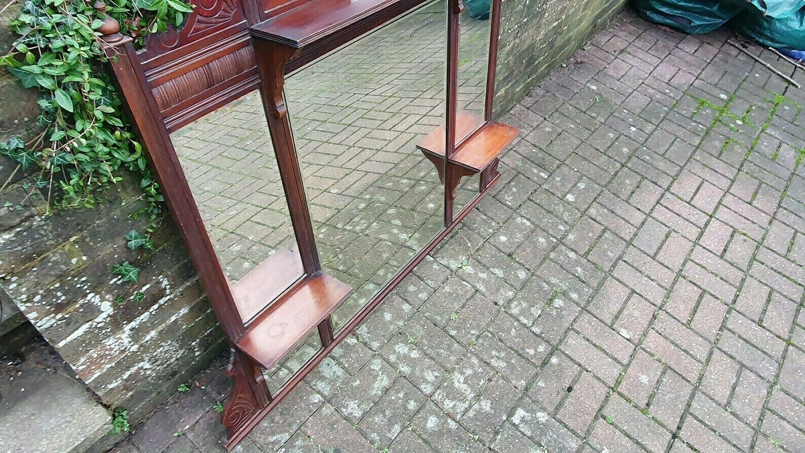 Huge Victorian Mahogany Over Mantel Mantle Mirror Fireplace 125 X 136 Cm 8 Different Mirrors photo vinterior