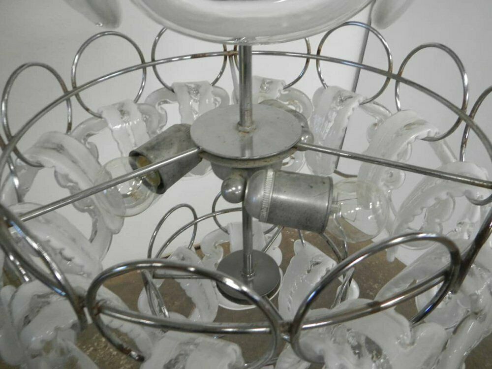 Chandelier Attributed To Angelo Mangiarotti For Viscosi, 1960s photo vintage