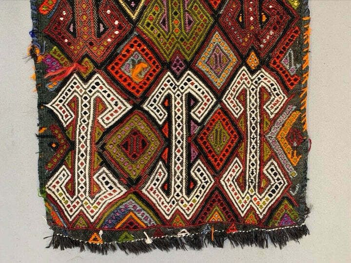 Vintage Turkish Mini Kilim 99x48 Cm Wool Small Kelim Runner, Shabby Chic photo 185.0