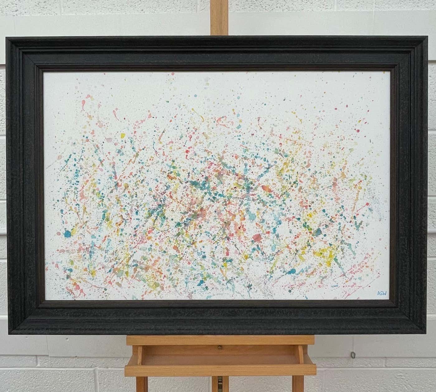 Angela Wakefield Colourful Abstract Flowers On White Background By Contemporary British Artist 2021 photo for sale