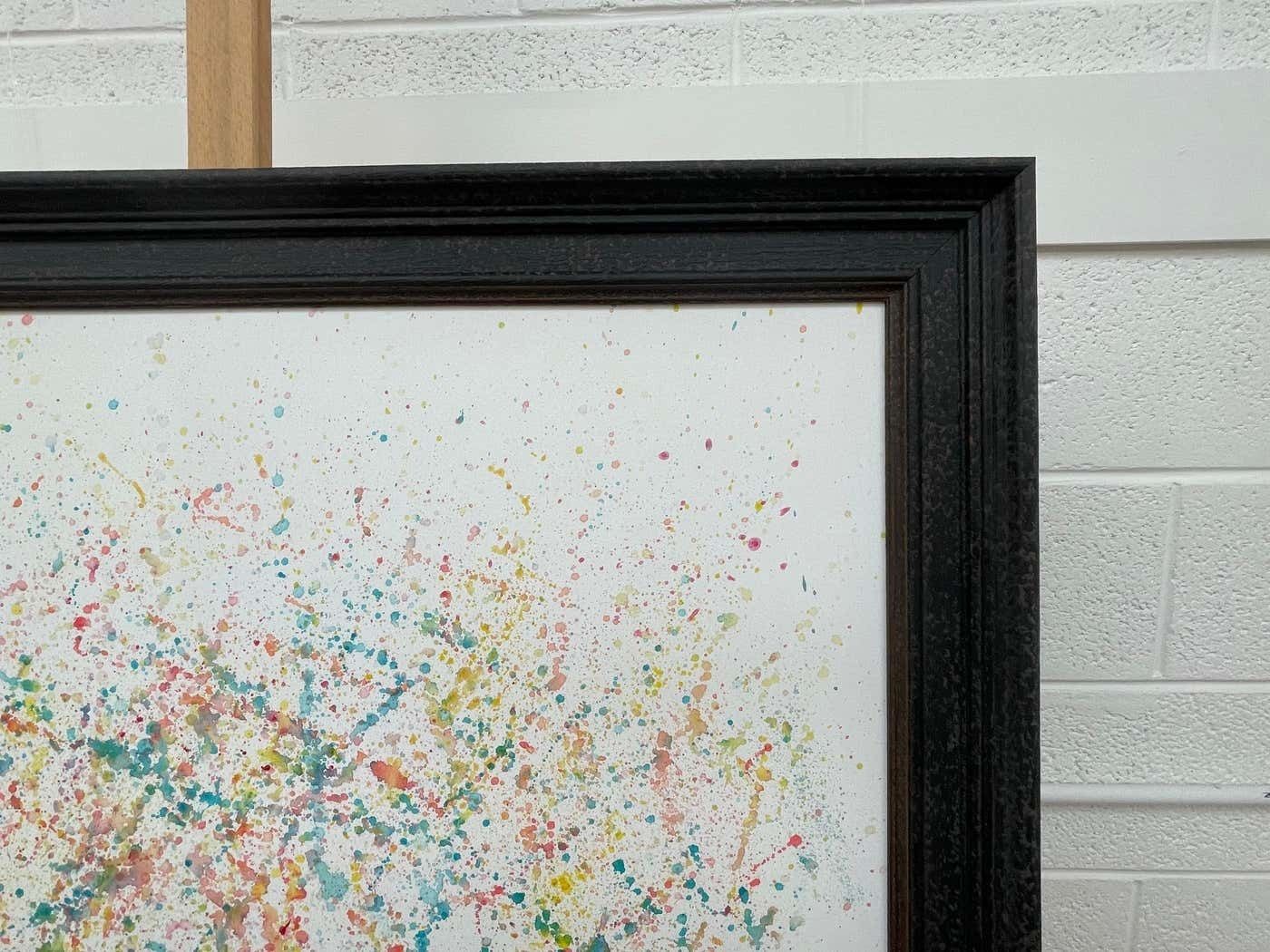 Angela Wakefield Colourful Abstract Flowers On White Background By Contemporary British Artist 2021 photo vintage