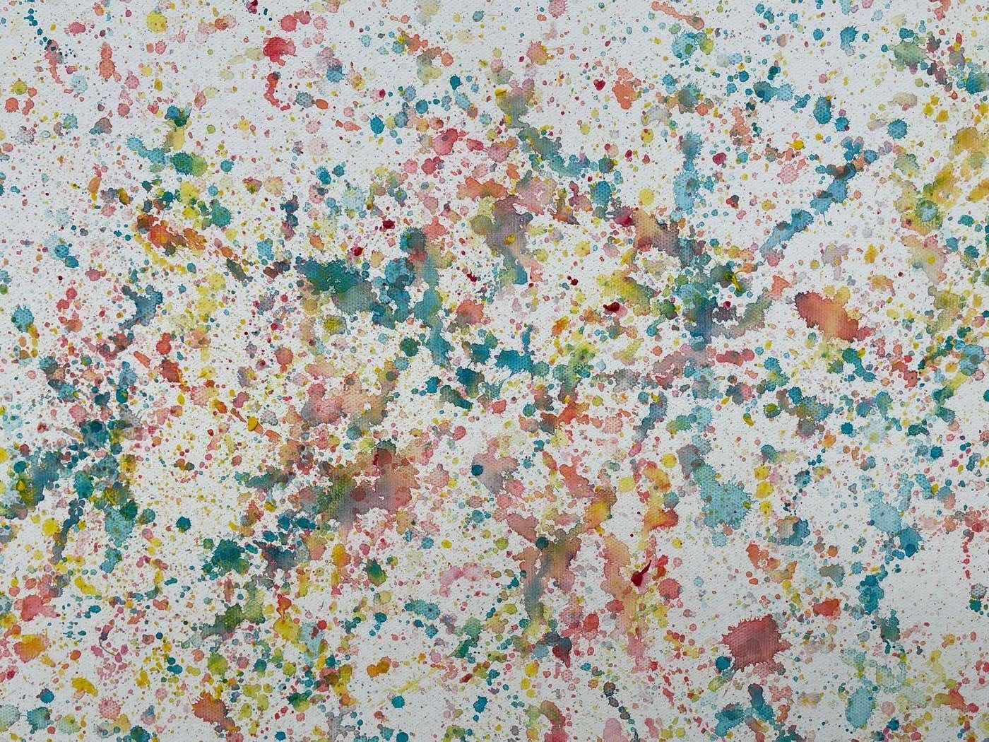 photo furniture Angela Wakefield Colourful Abstract Flowers On White Background By Contemporary British Artist 2021