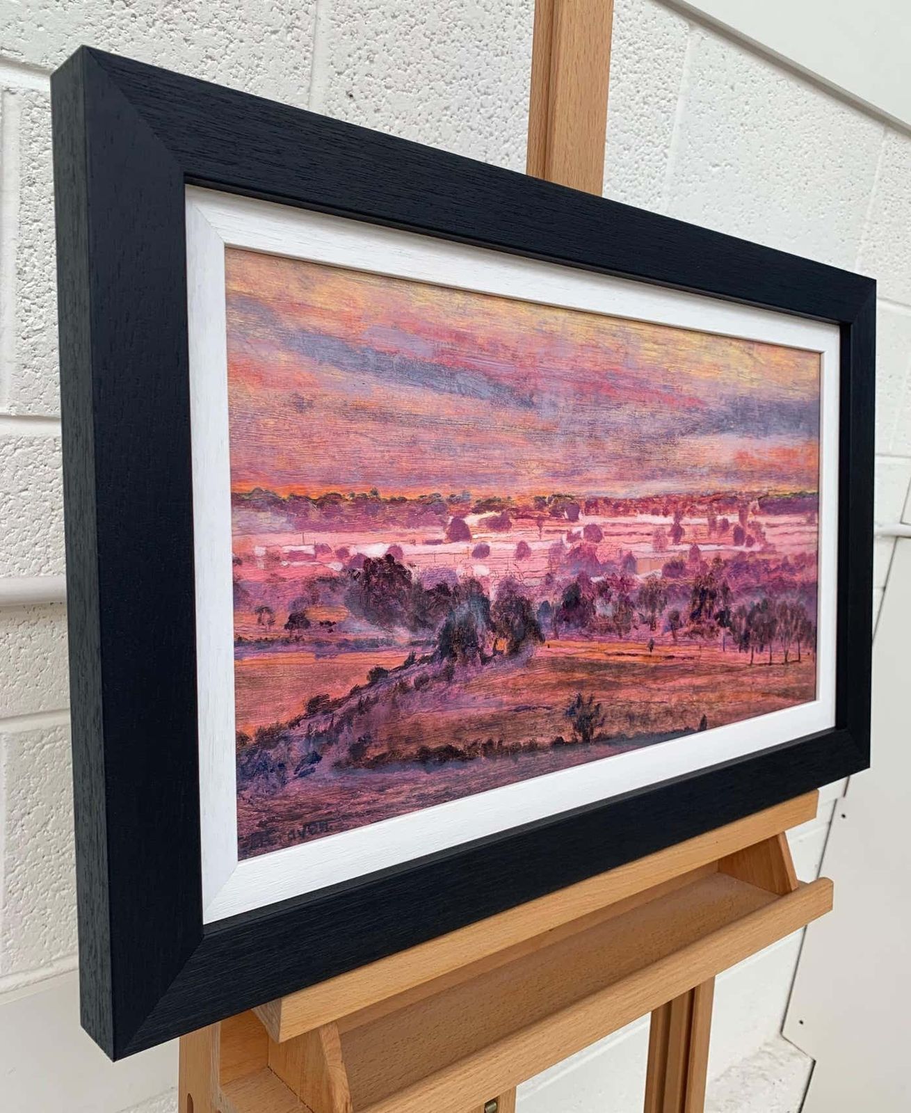 Gabrielle Cravenwinter Trees Landscape On A Misty Morning With Pinks & Purples By British Artist 2000 Circa photo furniture
