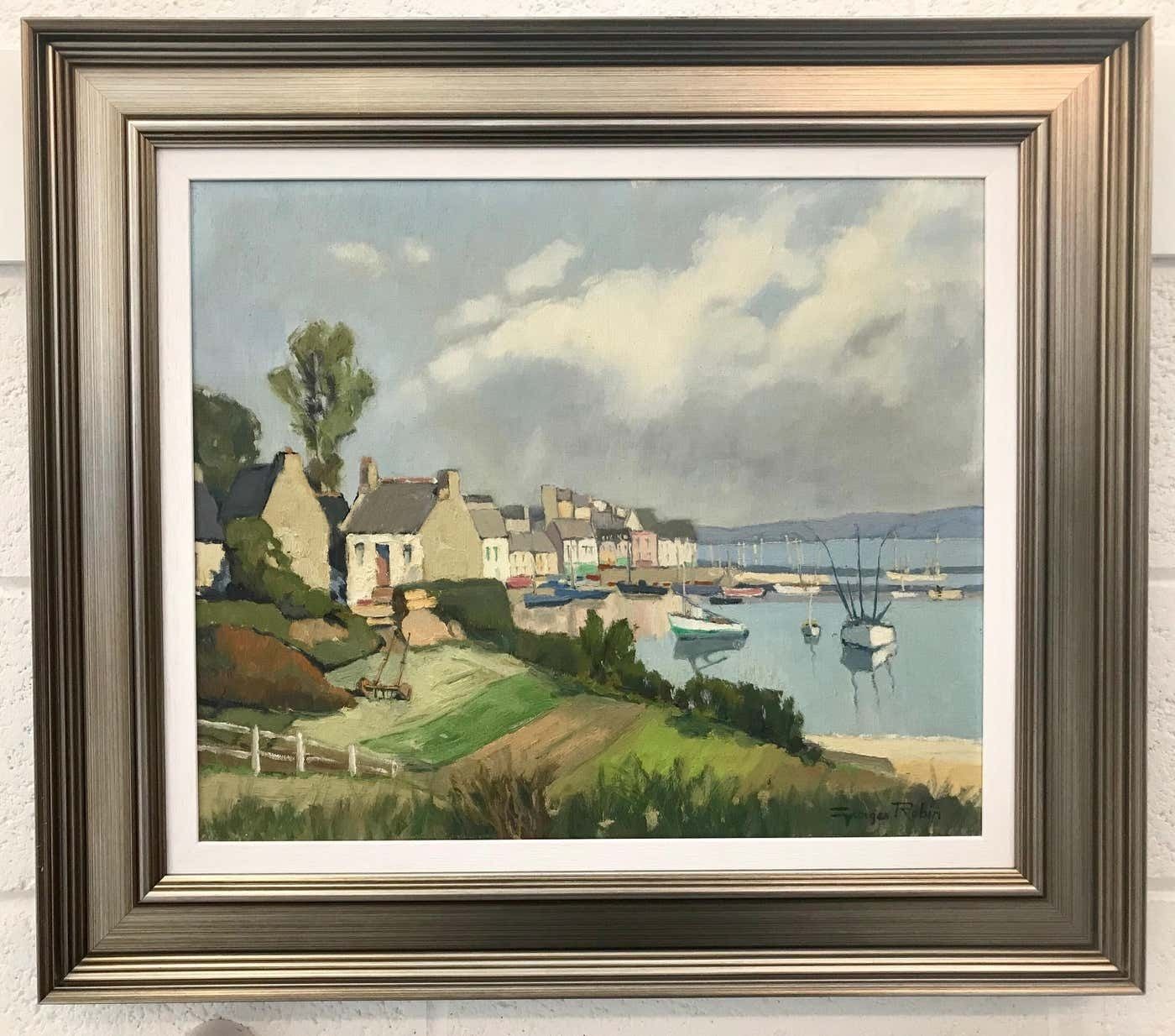 George Charles Robin Brittany Coastal Painting France By Modern French Impressionist Landscape Artist Circa 1950 photo for sale