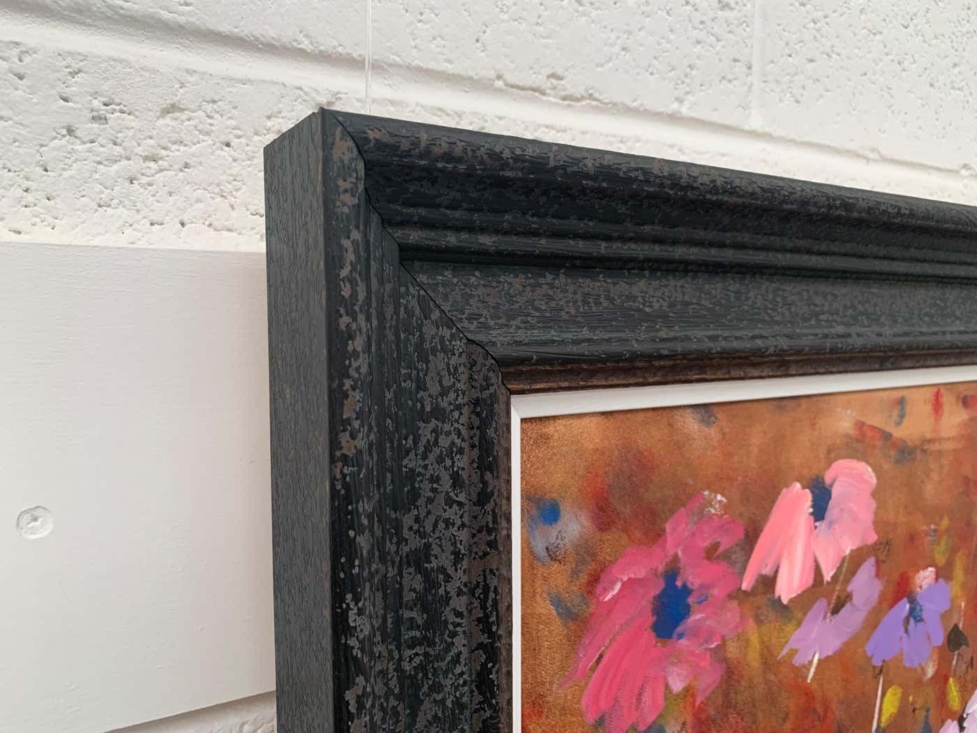 photo vintage Angela Wakefield Abstract Pink & Purple Flowers Interior Design By British Contemporary Artist 2001