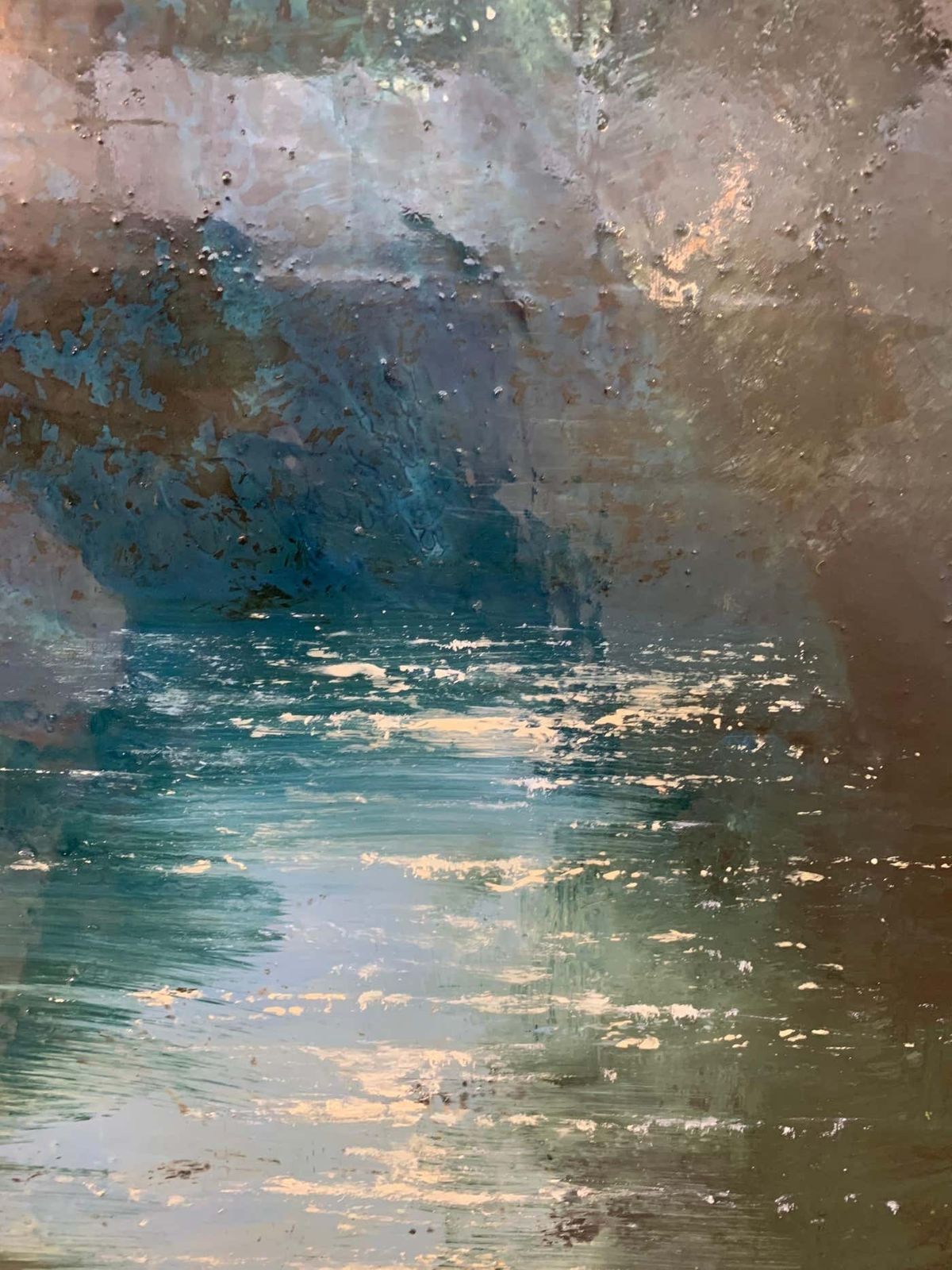 photo for sale Colin Halliday Impressionistic English River Landscape Original Oil Painting By British Artist 2007