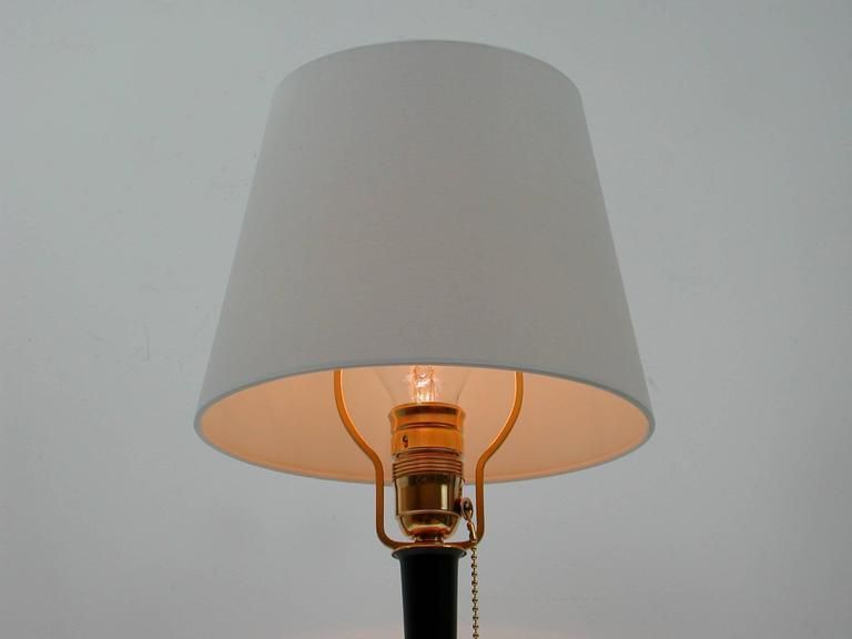Mid Century Brass And Metal Table Lamp In The Manner Of J.T. Kalmar photo vintage