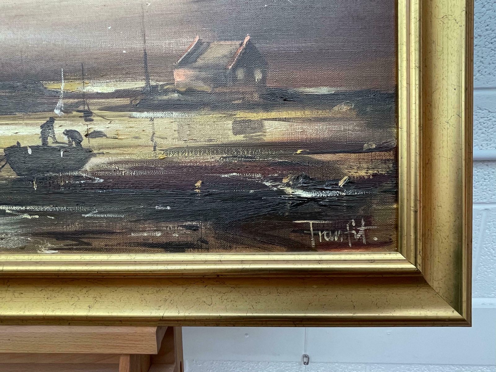 Frank Fitzsimons Golden Brown Ireland Seascape Landscape At Dusk By Contemporary Irish Artist 1985 Circa photo 2950.0