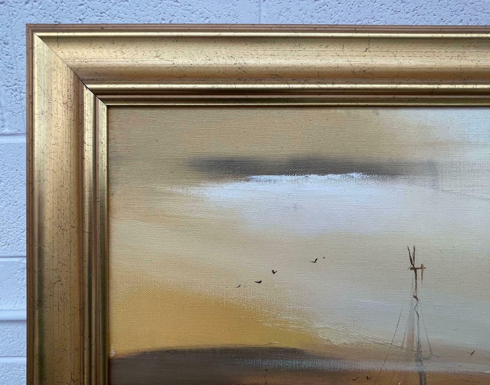 Frank Fitzsimons Golden Brown Ireland Seascape Landscape At Dusk By Contemporary Irish Artist 1985 Circa photo vinterior