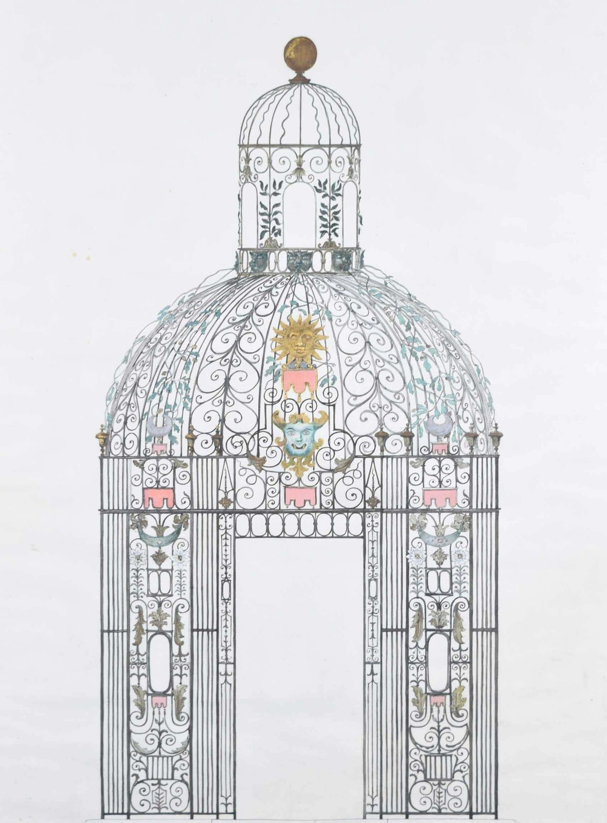 Louis Osman Design For 'Bird Cage' Arbour, Melbourne Hall, Derbyshire By Louis Osman Friba 1958 photo 2700.0