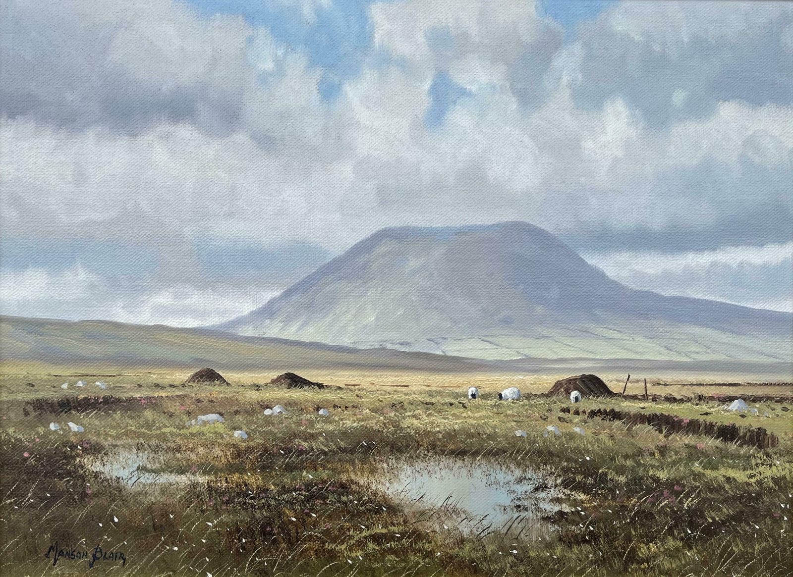 Manson Blair Original Oil Painting Slemish Mountain County Antrim Ireland By Irish Artist 1990 Circa photo 1850.0