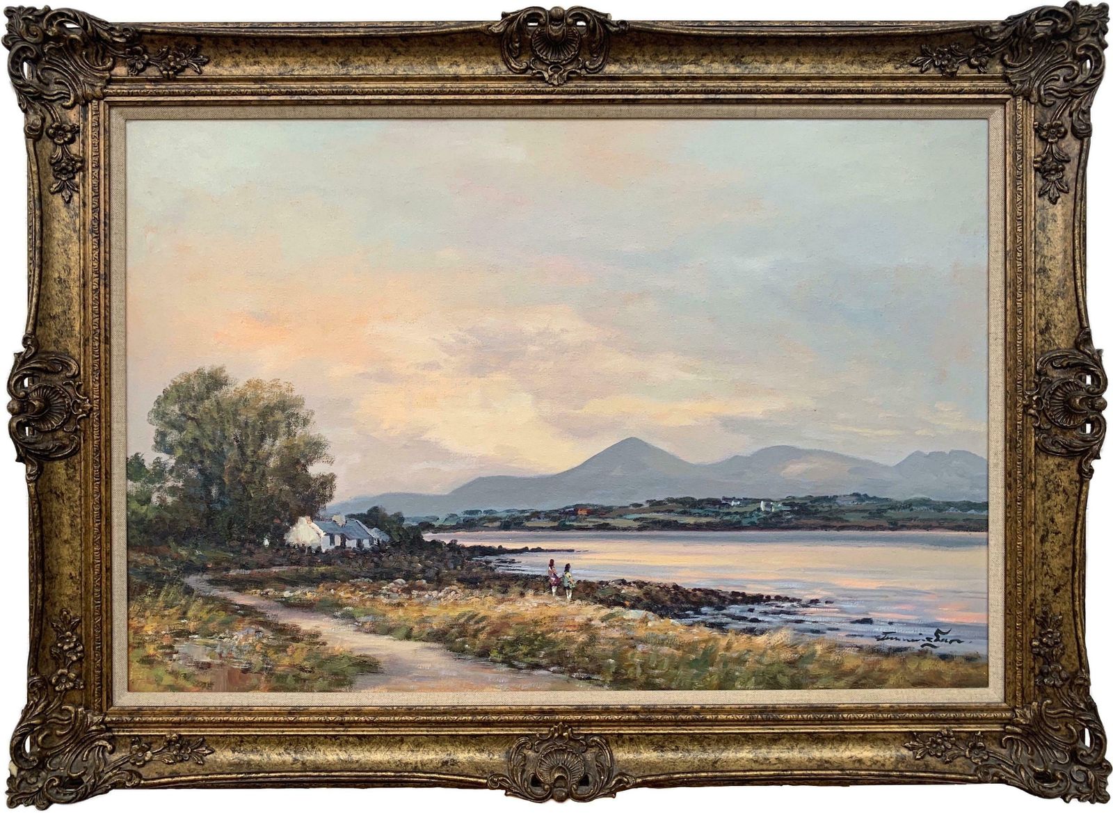 William Cunningham Oil Painting Of Murlough Bay With The Mourne Mountains In The Distance Ireland 1990 Circa