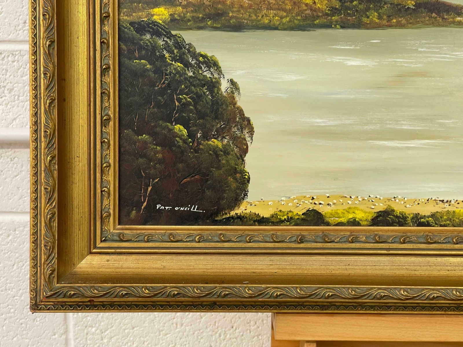 Art Patrick O'neill Oil Painting Of Camlough Lake In Northern Ireland By 20th Century Modern Artist 1985 Circa photo