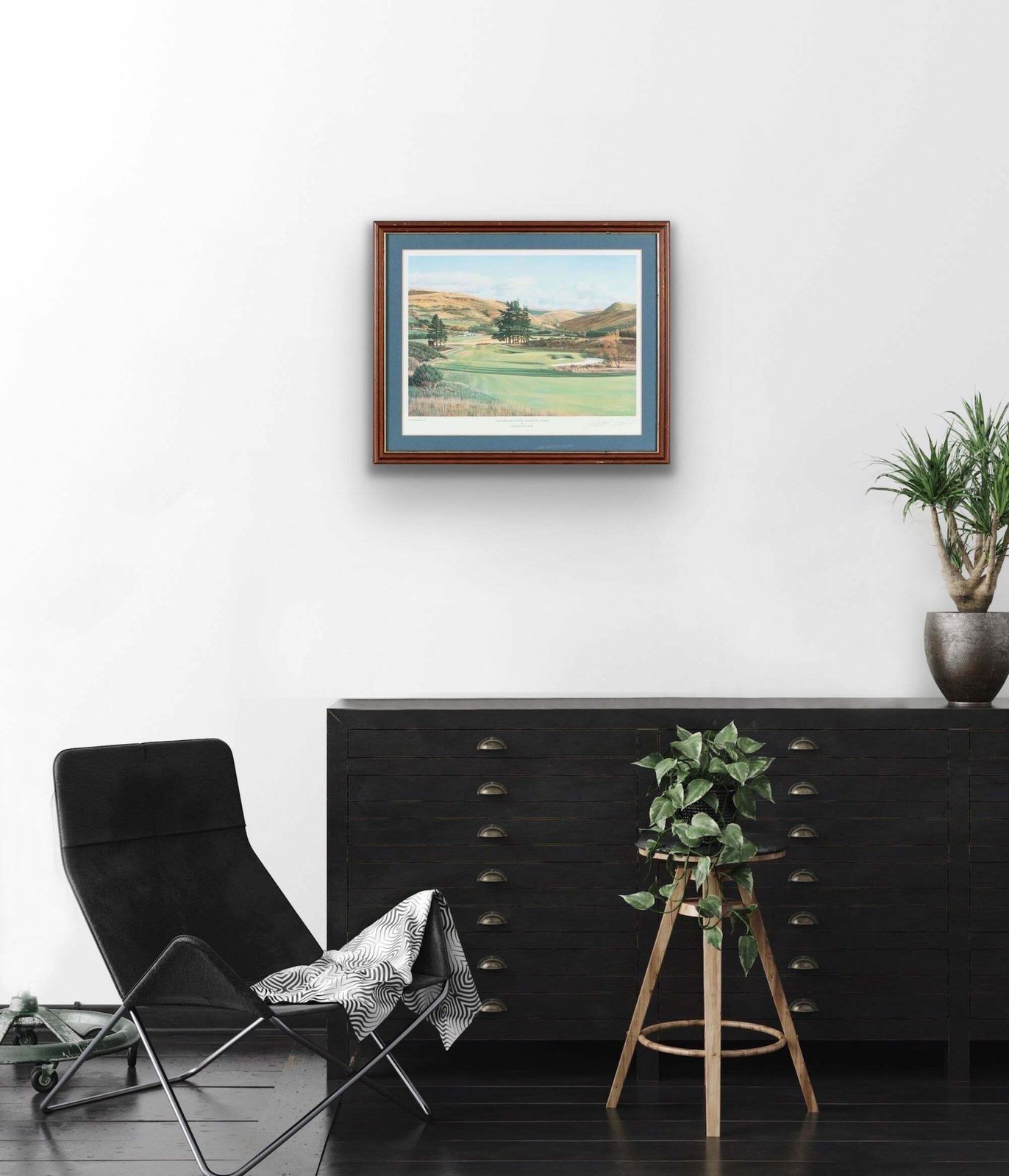 Graeme Baxter Coloured Print Of Photorealist Painting Of Gleneagles Golf Course In Scotland 1994 photo vinterior
