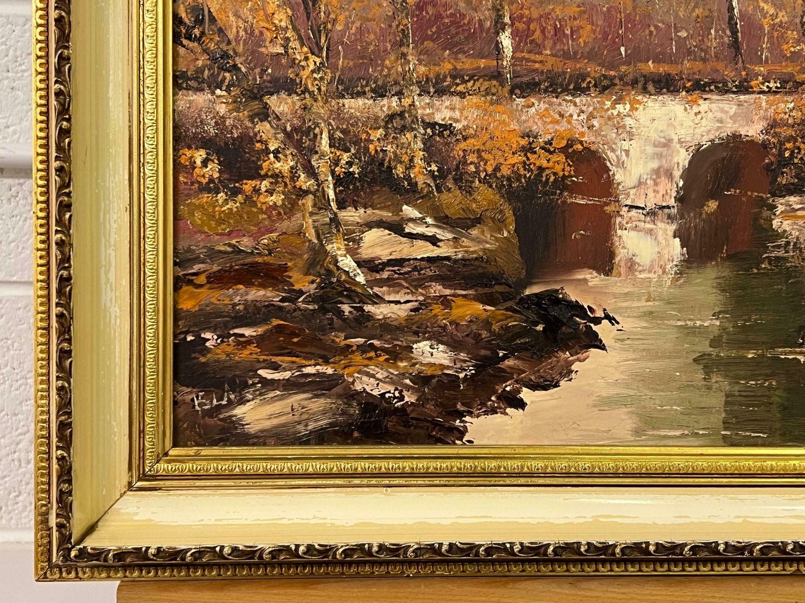 Liam Blake Original Impasto Oil Painting Art Of An Autumnal River Landscape By Irish Artist 1985 Circa photo buy