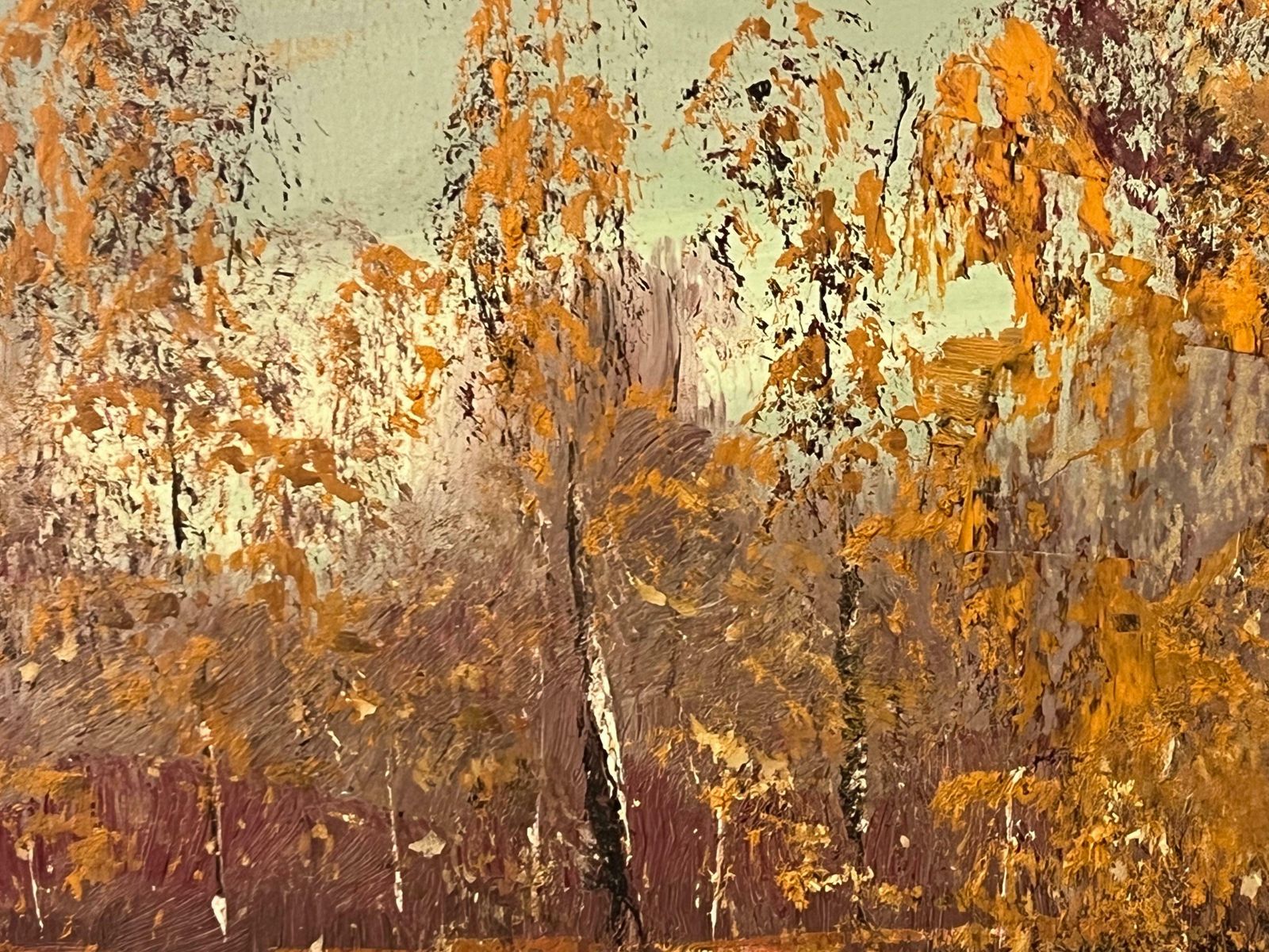 Art Liam Blake Original Impasto Oil Painting Art Of An Autumnal River Landscape By Irish Artist 1985 Circa photo