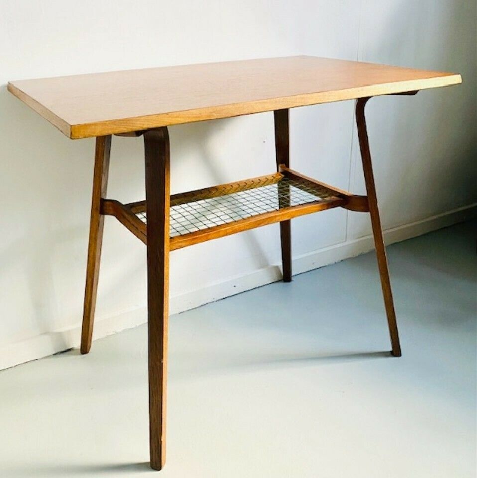 Vintage Danish Design Tv Table Midcentury Side Table Drevopodnik Holešov. photo furniture